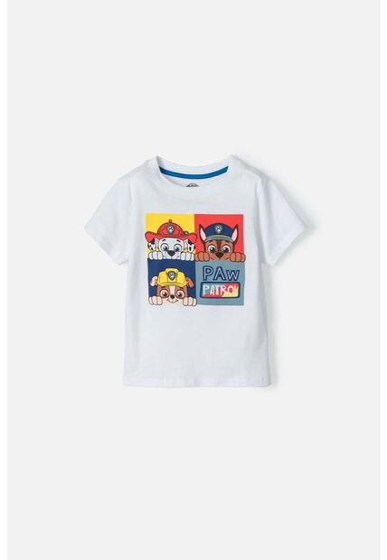 Camiseta De Paw Patrol Estampada Blanca Para Niño De 2T A 5T 5T