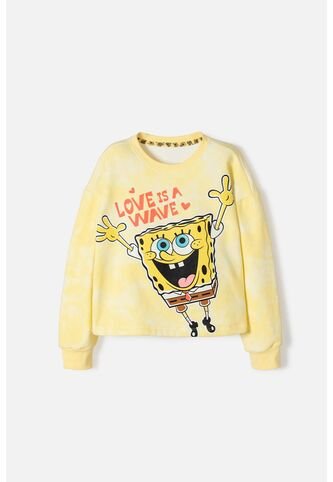 Buzo De Bob Esponja Cerrado Amarillo Para Niña 8 Nickelodeon