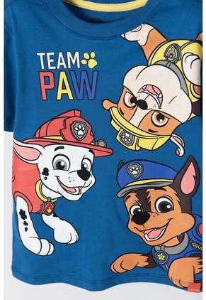 Camiseta De Paw Patrol Manga Corta Azul Para Niño 2T A 6T 4T