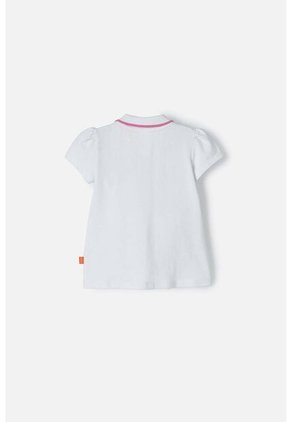 Camiseta De Paw Patrol Blanca Tipo Polo Para Niña 2T A 5T 3T