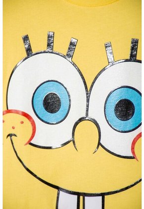 Camiseta De Bob Esponja Manga Corta Amarillo Para Niña 8