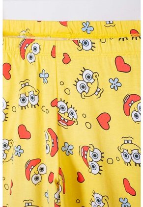 Pijama De Bob Esponja Pntalón Largo Amarillo Y Blanco Para Niña 4