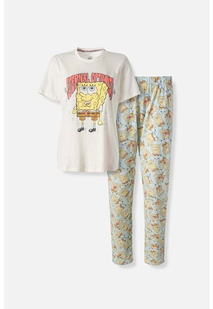 Pijama De Bob Esponja De Pantalon Largo Para Mujer L