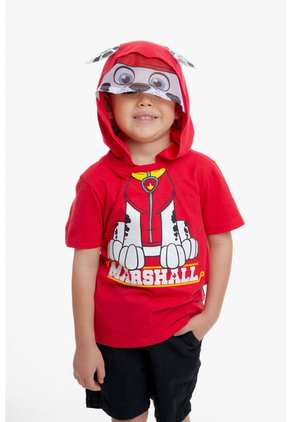 Camiseta De Paw Patrol Con Capucha Rojo Para Niño 2T A 6T 3T