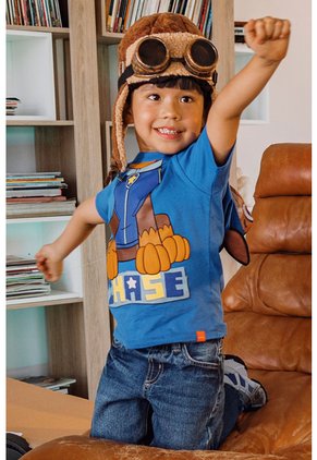 Camiseta De Paw Patrol Azul Manga Corta Para Niño 2T A 5T 2T