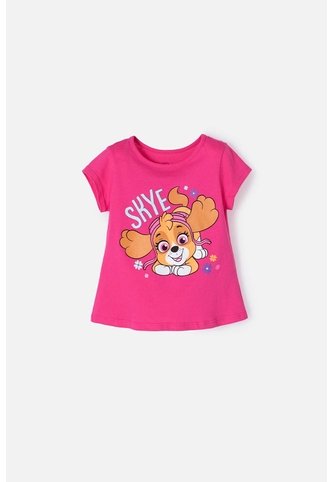 Camiseta De Niña, Manga Corta Fucsia De Paw Patrol 4T Nickelodeon