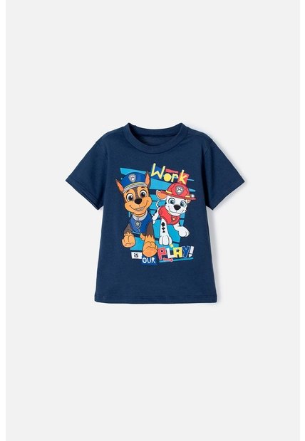 Camiseta Paw Patrol Manga Corta Azul Para Niño 2T A 5T 5T