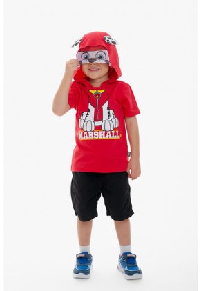 Camiseta De Paw Patrol Con Capucha Rojo Para Niño 2T A 6T 5T