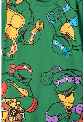 Camiseta De Las Tortugas Ninja Manga Corta Verde Para Niño 12