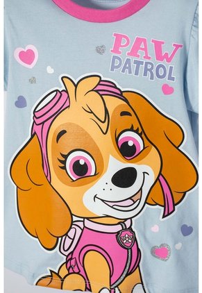 Pijama De Paw Patrol Azul Y Fucsia Manga Corta Para Niña 2T A 6T 5T
