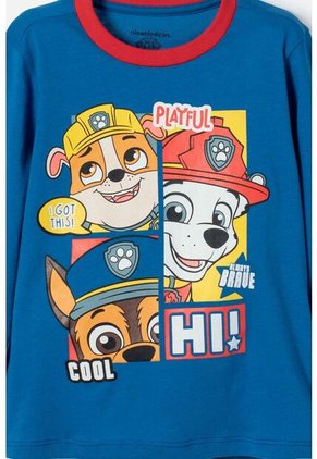 Pijama De Paw Patrol Con Pantalón Largo Azul Y Rojo Para Niño 2T A 6T 3T