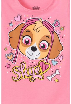 Camiseta De Paw Patrol Rosada Manga Corta Para Niña 2T A 5T 5T