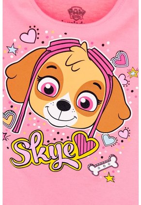 Camiseta De Paw Patrol Rosada Manga Corta Para Niña 2T A 5T 5T