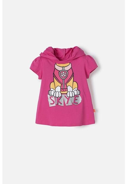 Camiseta De Paw Patrol Fucsia Con Capucha Para Niña 2T A 5T 5T