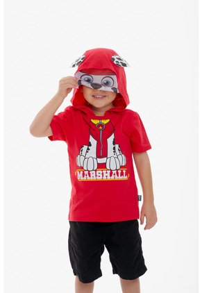 Camiseta De Paw Patrol Con Capucha Rojo Para Niño 2T A 6T 3T