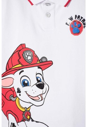 Camiseta Tipo Polo De Paw Patrol Blanco Para Niño 2T A 6T 3T