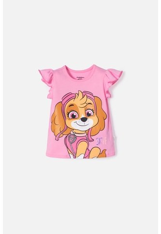 Camiseta De Paw Patrol Manga Corta Rosada Para Niña 2T A 6T 5T Nickelodeon