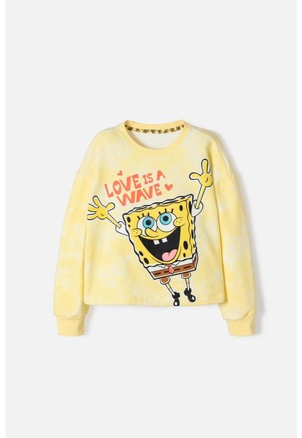Buzo De Bob Esponja Cerrado Amarillo Para Niña 8