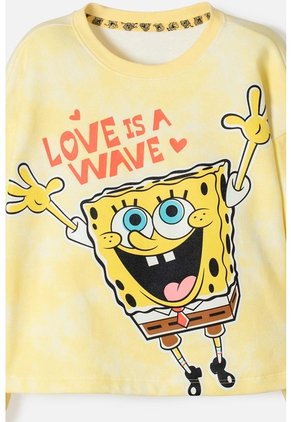 Buzo De Bob Esponja Cerrado Amarillo Para Niña 8