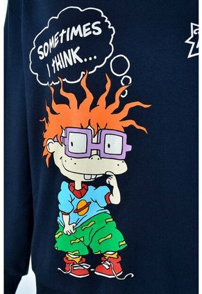 Buzo De Los Rugrats Cerrado Azul Para Mujer L