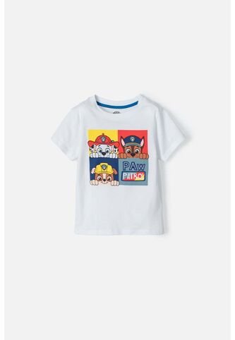 Camiseta De Paw Patrol Estampada Blanca Para Niño De 2T A 5T 3T Nickelodeon