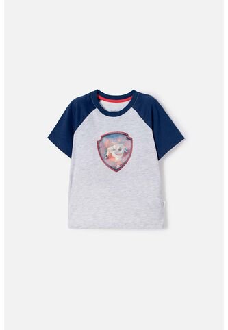 Camiseta De Paw Patrol Manga Corta Gris Para Niño 2T A 6T 5T Nickelodeon