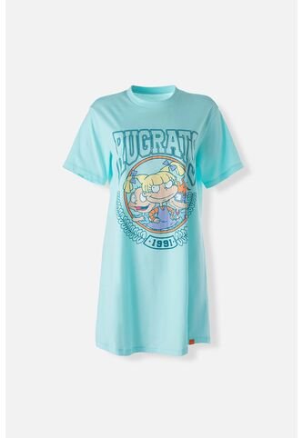 Pijama De Los Rugrats  Verde Azul  Tipo Batola Para Mujer S Nickelodeon