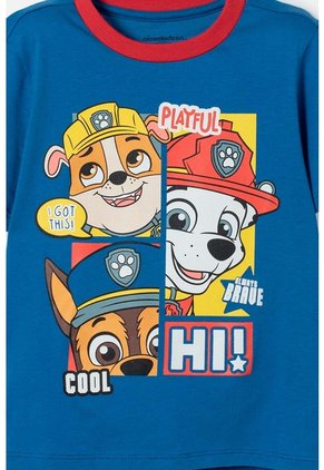 Pijama De Paw Patrol Con Pantalón Largo Azul Y Rojo Para Niño 2T A 6T 3T