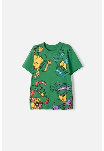 Camiseta De Las Tortugas Ninja Manga Corta Verde Para Niño 12 Nickelodeon