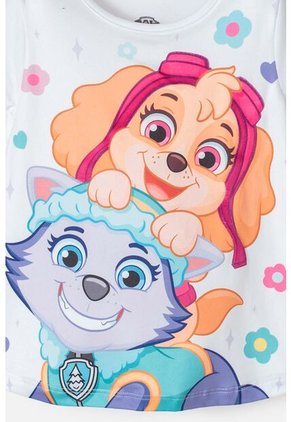 Camiseta De Paw Patrol Manga Corta Blanco Para Niña 2T A 5T 5T