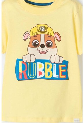 Camiseta De Paw Patrol Estampada Amarilla Para Niño De 2T A 5T 3T