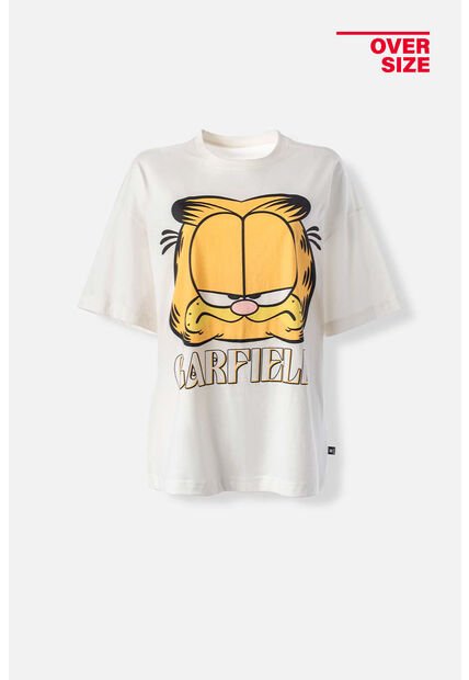 Camiseta De Garfield Oversized Fit Para Mujer XS