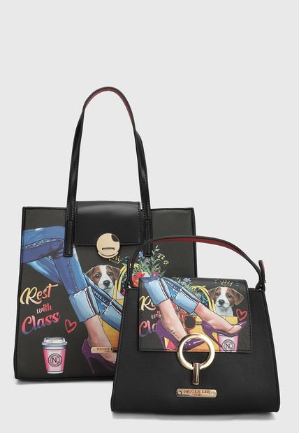 Bolso Negro-Multicolor Nicole Lee