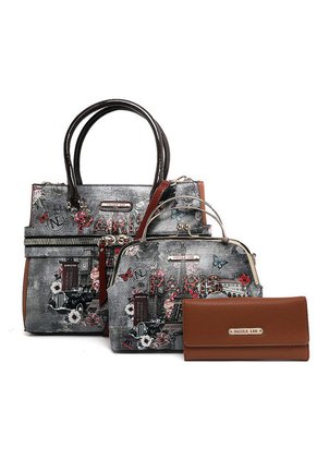 Bolso y Cartera gris Nicole Lee