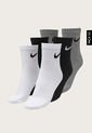 Medias X3 Negro-Blanco-Gris Nike Everyday Lightweight de Nike