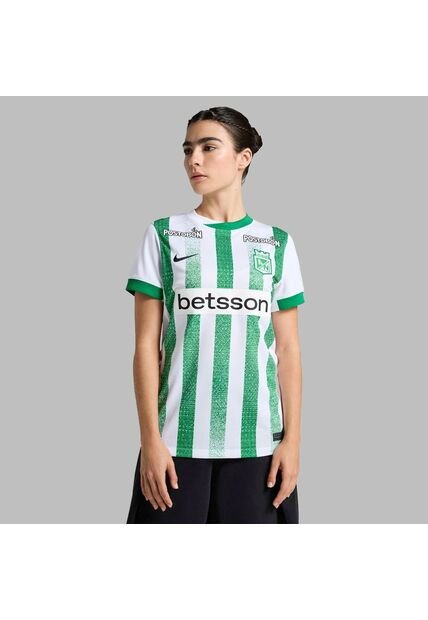 Camiseta Nike Mujer Atlético Nacional Local 25 Verde-Blanco