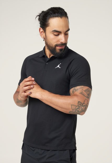 Polo Negro-Blanco Nike Dri-FIT Sport
