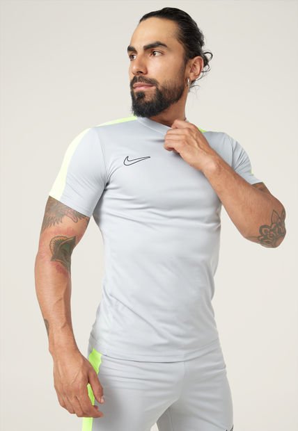 Camiseta Gris-Verde Neón Nike Dri-FIT Academy 23