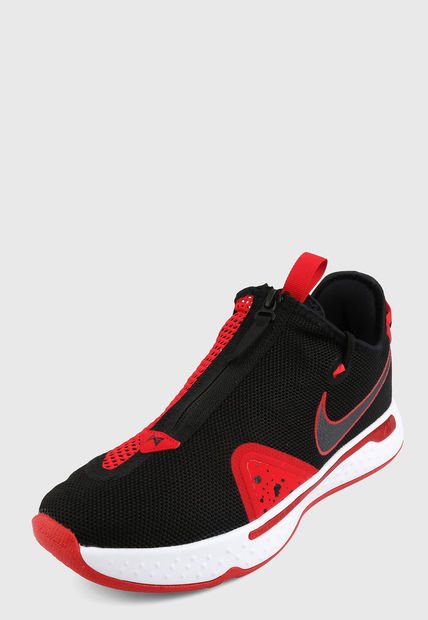 Tenis Basketball Negro-Rojo-Blanco Nike PG 4