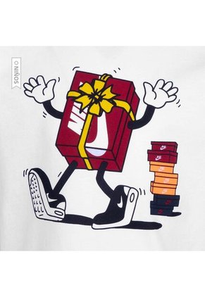 Camiseta Nike Gift Boxy Slv Niños-Blanco