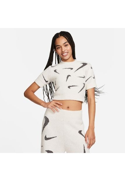 Camiseta Mujer Nike Cozy Logo Blanco