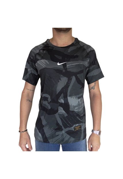 Camiseta Nike Dri-Fit Slim Camo Aop-Negro