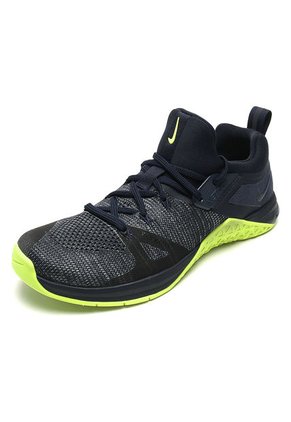 Tenis Training Azul Navy-Verde Neón Nike Metcon Flyknit 3