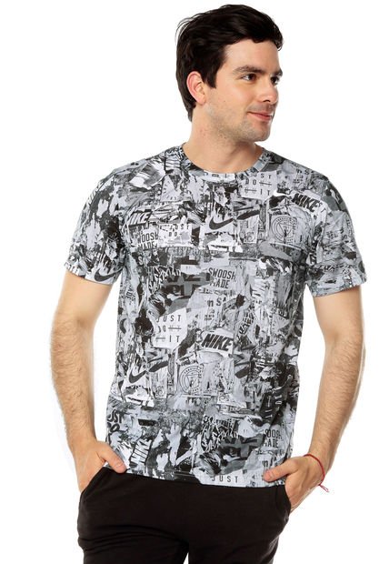 Camiseta Gris-Negro-Blanco Nike Dry Leg Tee Rip N Tear