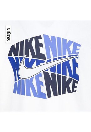 Camiseta Nike Nkb Hexagon Block Ss Tee Niño-Blanco