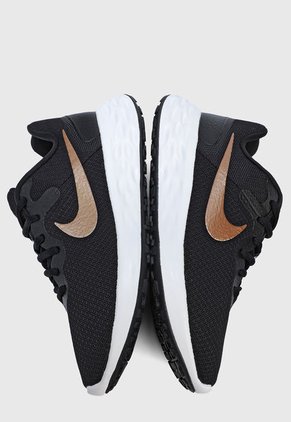 Tenis Negro-Blanco-Dorado Nike Revolution 6 NN