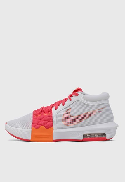 Tenis Basketball Blanco-Coral-Naranja NIKE LeBron Witness 8