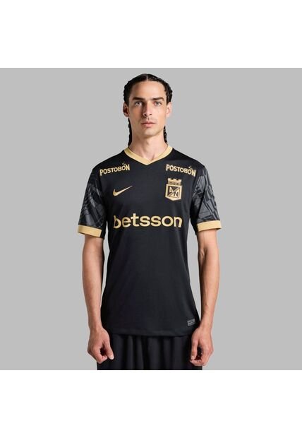 Camiseta Nike Hombre Atlético Nacional 2da 2025-Negro-Dorado