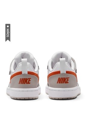 Tenis Nike Court Borough Low Ess Bpv Niño-Blanco/Naranja