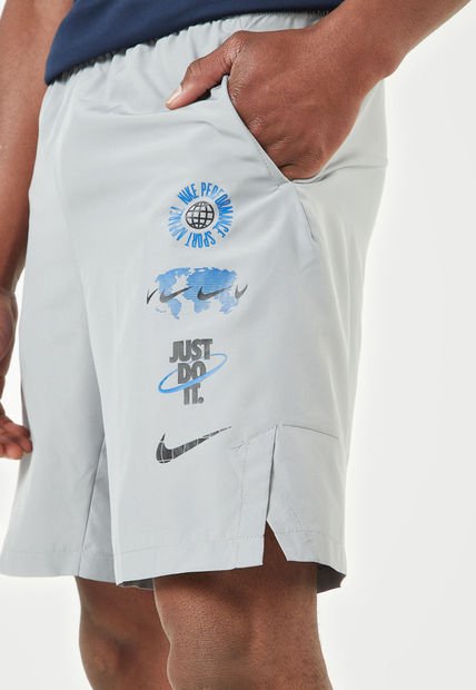 Pantaloneta Gris-Azul-Negro Nike Dri-Fit